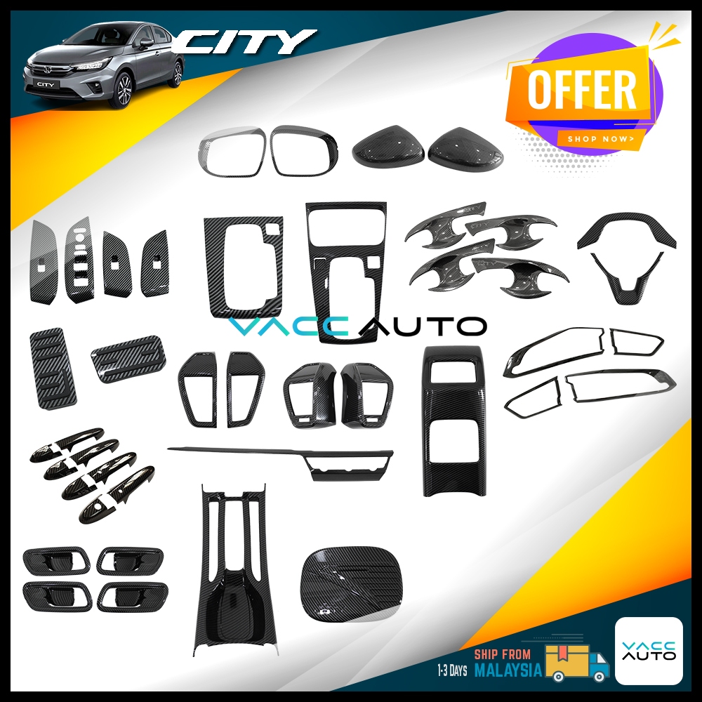 Honda City GN2 7th Gen คาร์บอนไฟเบอร์ตกแต่งภายในภายนอก Garnish GN2 Hatchback 2020 - 2025 GN MK7 Vac 
