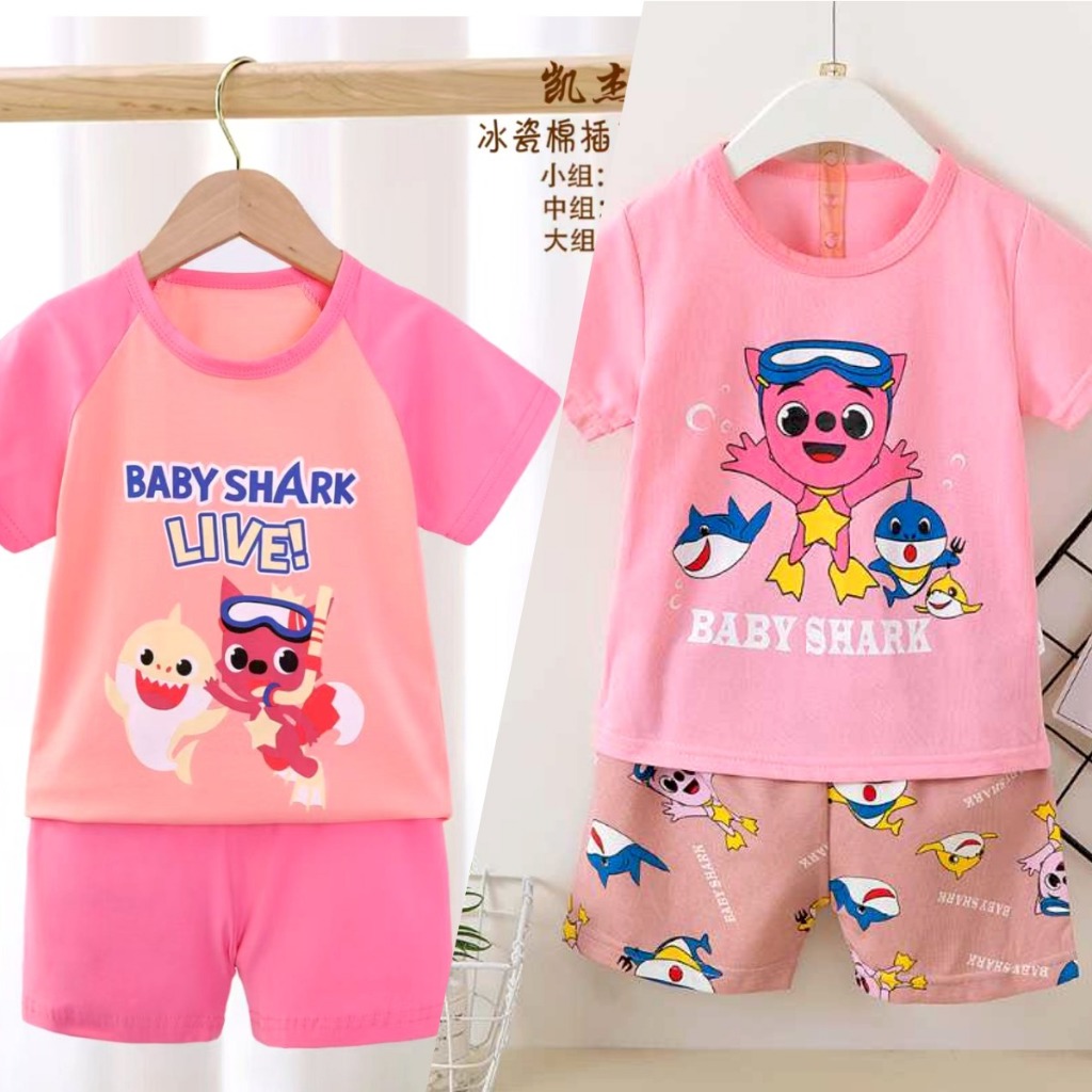 QPyjamas Kids Baby Doo Shark Short Sleeve Short Pant ชุดนอน Set