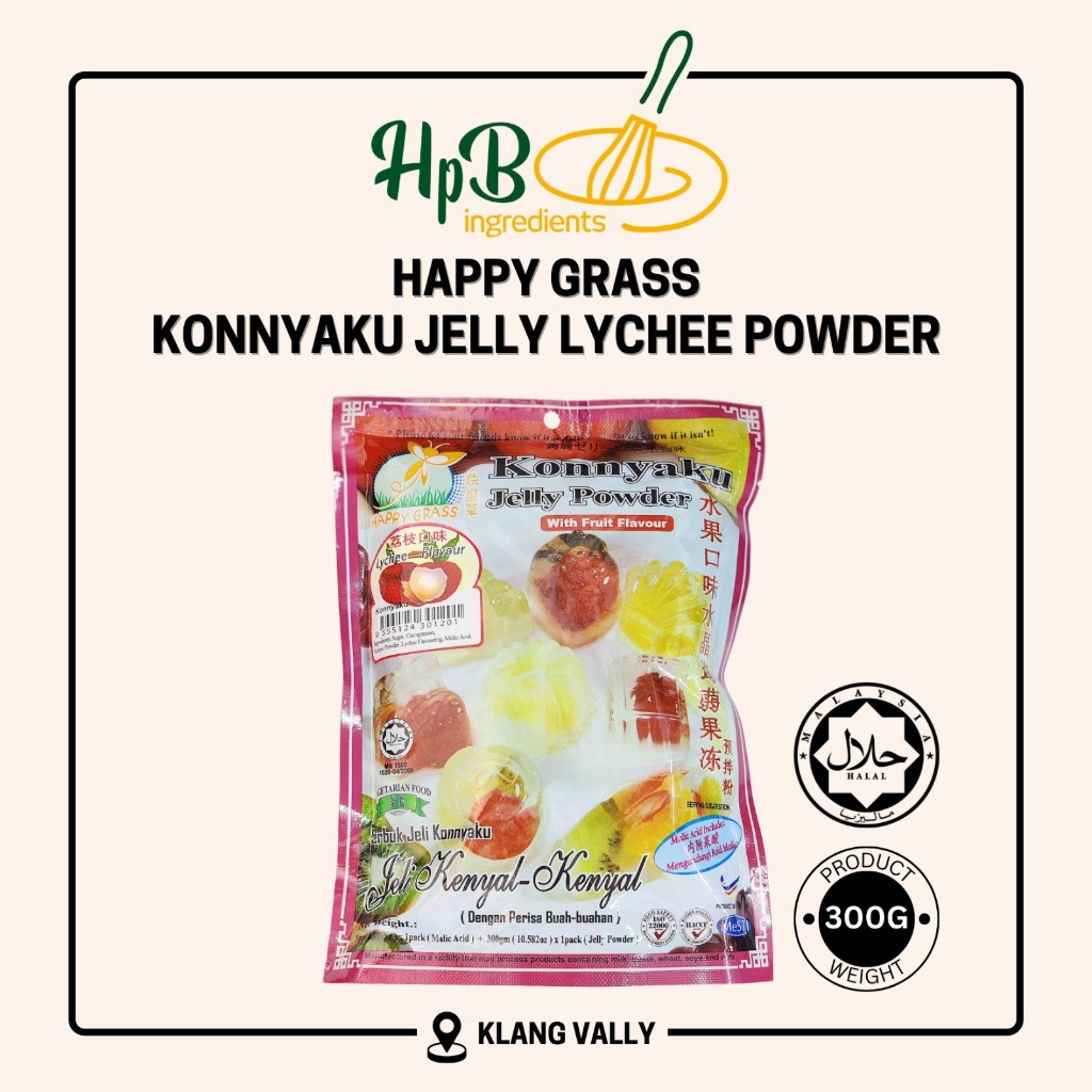 HAPPY GRASS Konnyku Jelly Powder/ Konnyaku Jelly Lychee Powder 田乐草水 Crystal Tudaku Jelly Lychee Powd