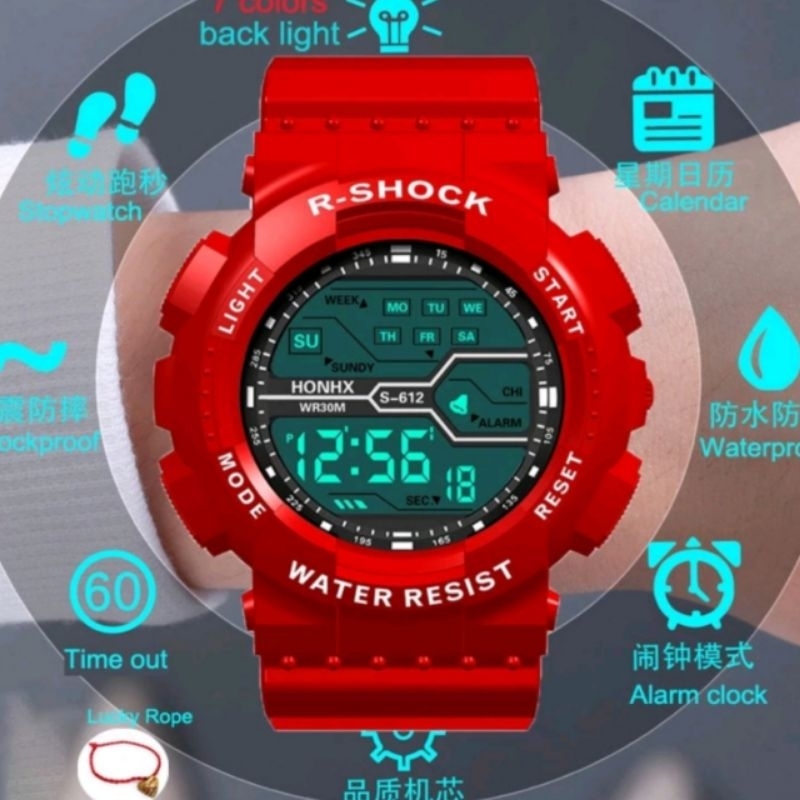 STUDENTS WATCH JAM KANAK LELAKI PEREMPUAN LED WATCH KID LUMINOUS LED DIGITAL KIDS SPORT WATCH