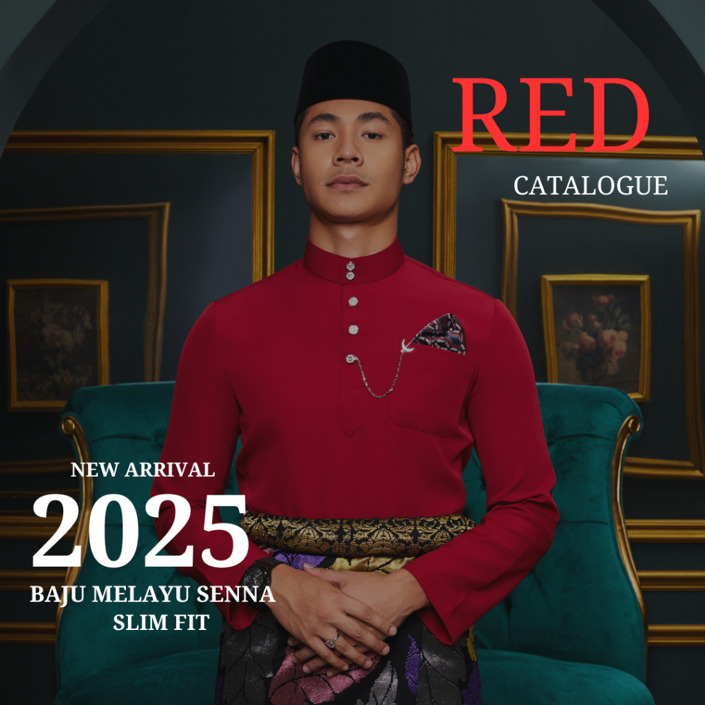 2025 BAJU MELAYU ELRAH EXCLUSIVE SENNASLIM FIT (แมวแดง)
