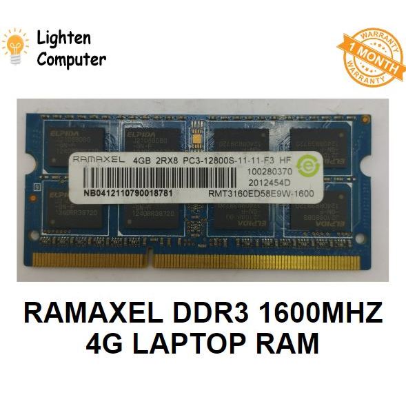 Ramaxel DDR3 / DDR3L 4GB / 8GB 1600 MHz 12800S แล็ปท็อป RAM SODIMM RAM - ใช้แล้ว