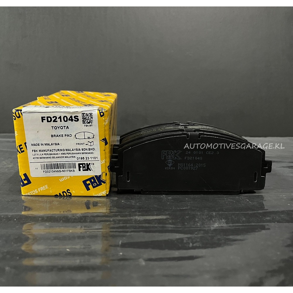 FBK - ผ้าเบรคหน้า - FD2104S - TOYOTA HIACE LH112 / RZH100 / RZH112 / KZH100