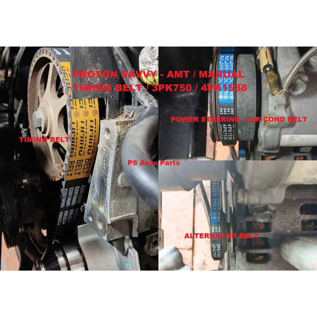 Proton Savvy Belt - Timing Belt / Alternator Bellt / Power Steering / Air Cond Belt Savvy