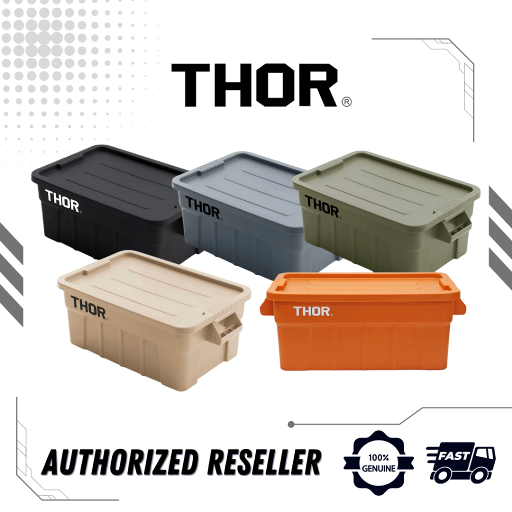 Thor Tote Box With Lid - ภาชนะเก็บวางซ้อนกันได้ความจุปานกลาง 53 ลิตร
