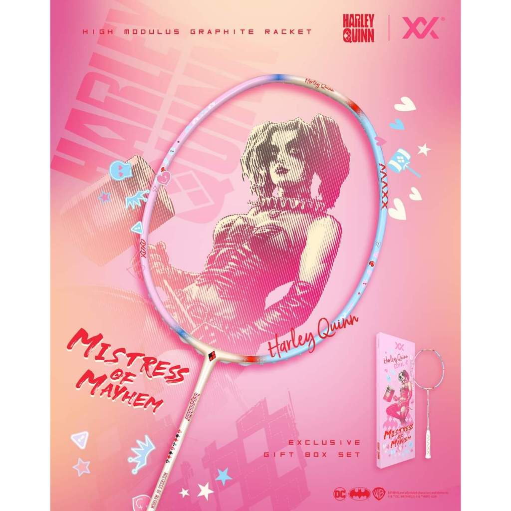 MAXX HARLEY QUINN MISTESS OF MAYHEM BADMINTON CKET BOX SET 4U & 5U