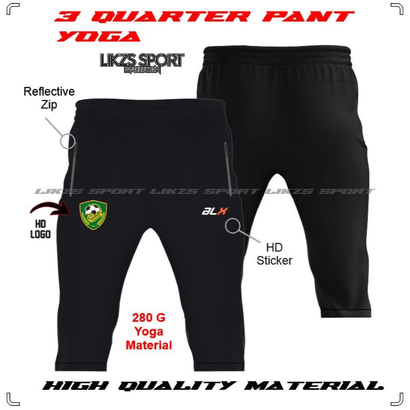 Cq Kedah FC 3 Quarter คุณภาพสูงกางเกงฝึกซ้อม Slim Fit Seluar 3 Suku Latihan 3Q