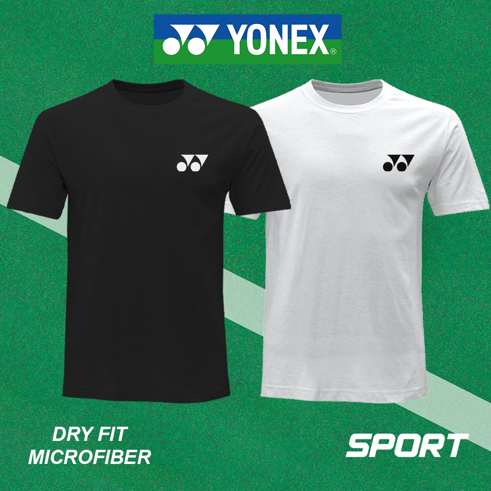 ‎️‍ ️‍ YONEX 1 เสื้อยืดไมโครไฟเบอร์ Tshirt Tee ชุดกีฬารอบคอกีฬาแบดมินตัน Baju Unisex ผู้ชายผู้หญิง
