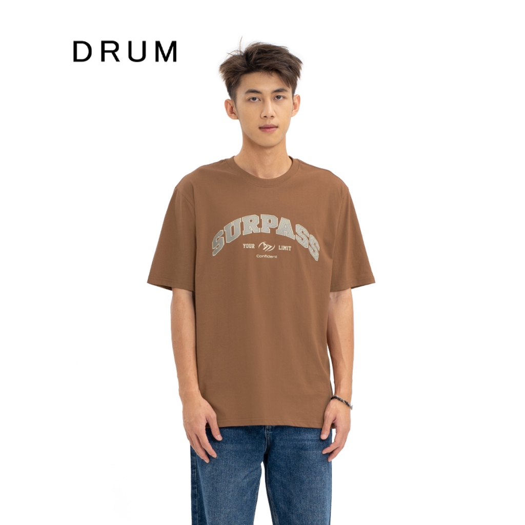 เสื้อยืด DRUM Surpass- สีน้ําตาล/ดํา