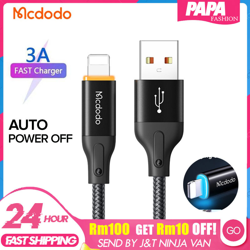 Mcdodo Cable Auto Cut Off Cable IP Fast Charging Lighting Cable Mcdodo Charger 1.2M Data Usb Cable C