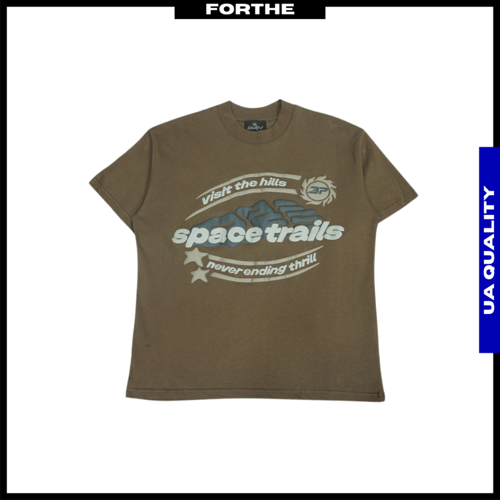 BROKEN PLANET Speed Trails เสื้อยืดขนาดใหญ่ สีน้ําตาล Streetwear Graphic Print Broken Planet TShirt