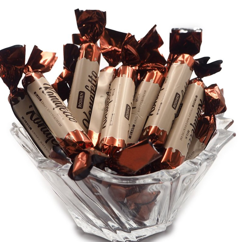 [ROSHEN KONAFETTO MILK BLANC CRISPY WAFERS & CREAM] (500G)