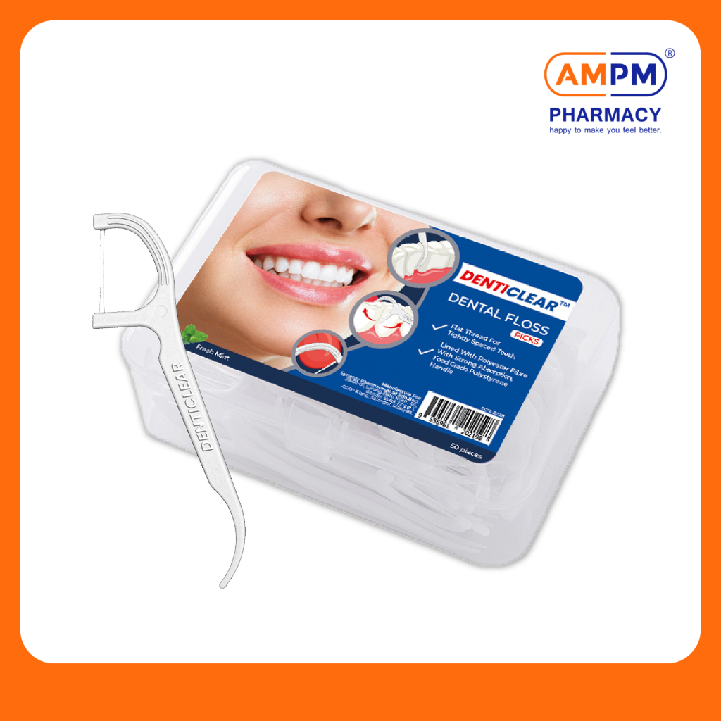 DENTICLEAR Dental Floss Picks (Fresh Mint) 50's