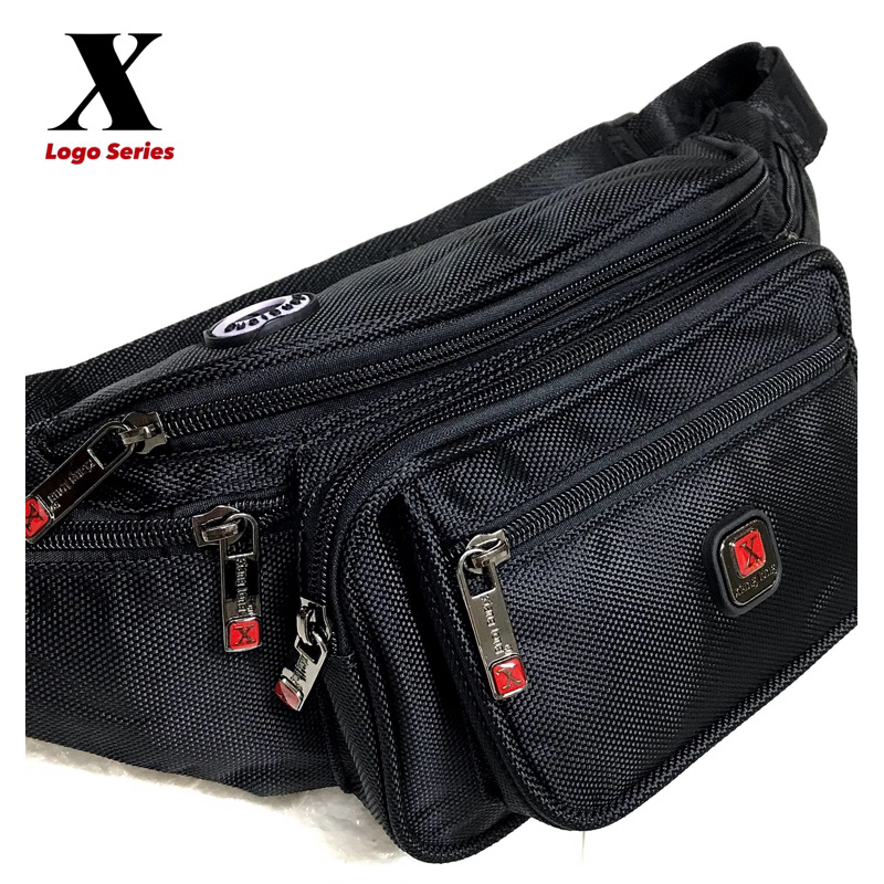 X Logo Multi-Zipper Premium Men กระเป๋าคาดเอวกระเป๋ากระเป๋ากระเป๋าคาดหน้าอก