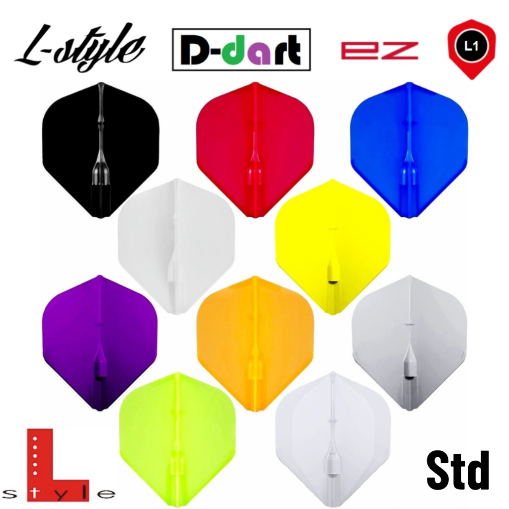 L STYLE DARTS FLIGHT - (EZ L1 STANDARD) CHAMPAGNE INTEGRATED STANDARD DART FLIGHTS (SAYAP ARROW)
