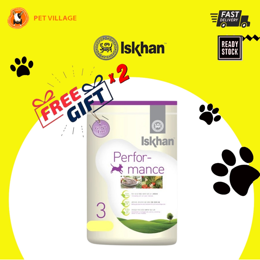 *1 ISKHAN Performance Grain Free อาหารสุนัขสําหรับสุนัข 1.2KG(300g x 4 แพ็ค)