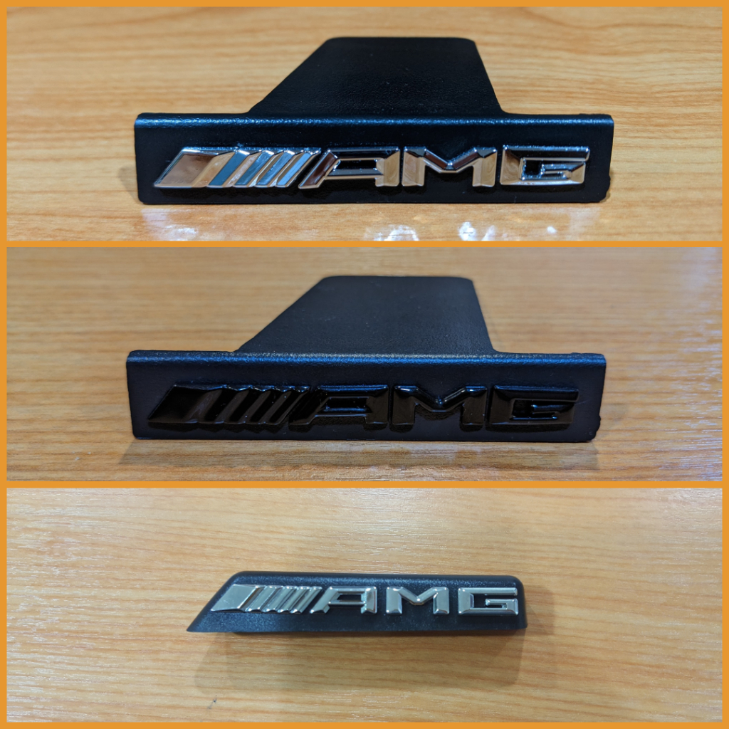 Mercedes Benz AMG Style Front Grille Emblem Logo Badge - Chrome / Black สําหรับ ( Panamericana GT / 