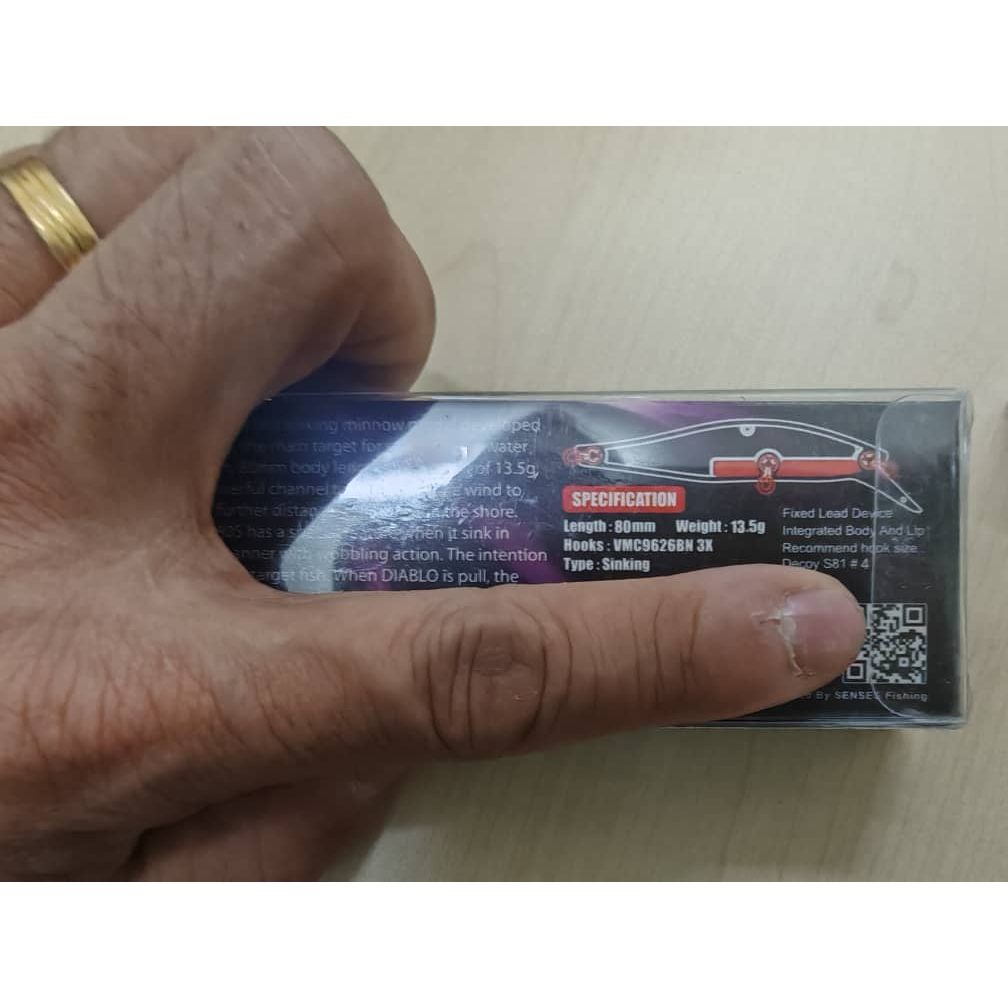 SENSES DIABLO 80S Sinking Minnow Lure 8 ซม. 13.5g Casting Fast Sink 80 มม.