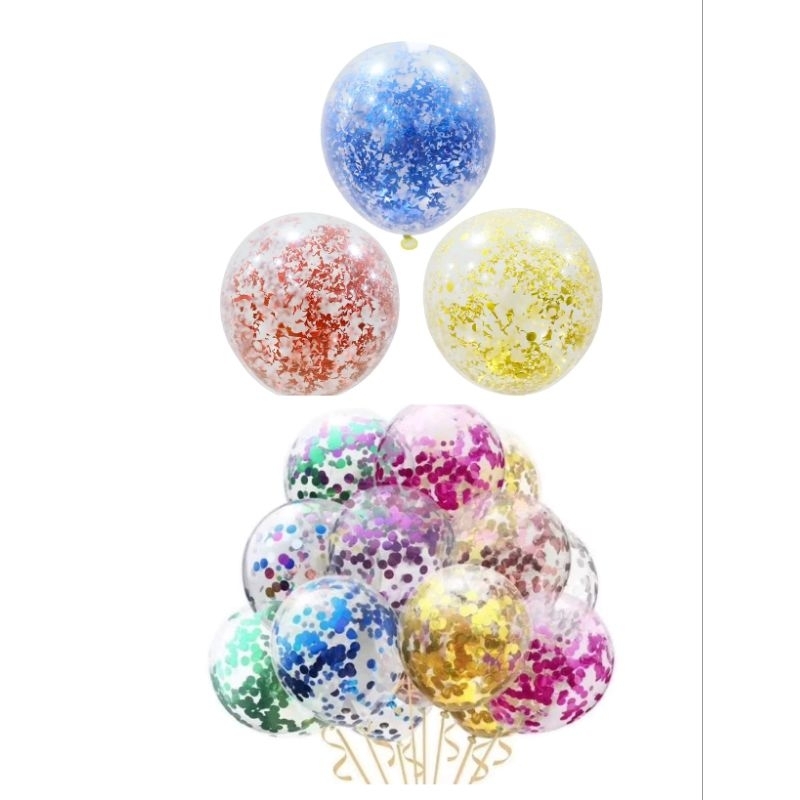 🇲🇾1 pcs12 นิ้ว confetti ประดับด้วยเลื่อม bolon bolon bolon บอลลูนรอบบอลลูนน้ํายางโปร่งใสงานแต่งงานเล
