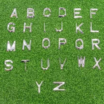 ALPHABET LETTERS และตัวเลขสําหรับแผ่นรถจักรยานยนต์ ABC ALPHABET + หมายเลข 123456789 เงินทอง