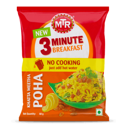 Mtr Instant Poha - Regular Poha / Khatta Metha Poha -160g