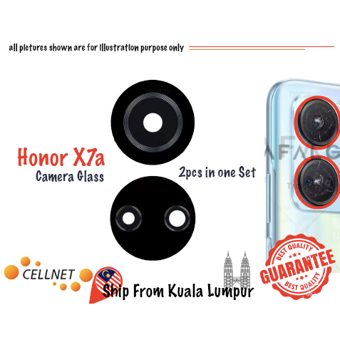 [Cellnet] Honor h.nor X7a RKY-LX1 RKY-LX2 RKY-LX3 กระจกกล้องเปลี่ยนเลนส์กล้อง Kaca Kamera ใหม่ใส