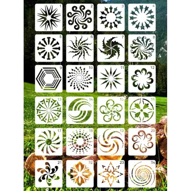 ที54. (24DESIGNS) MANDALA TEMPLATE STENCIL DRAWING