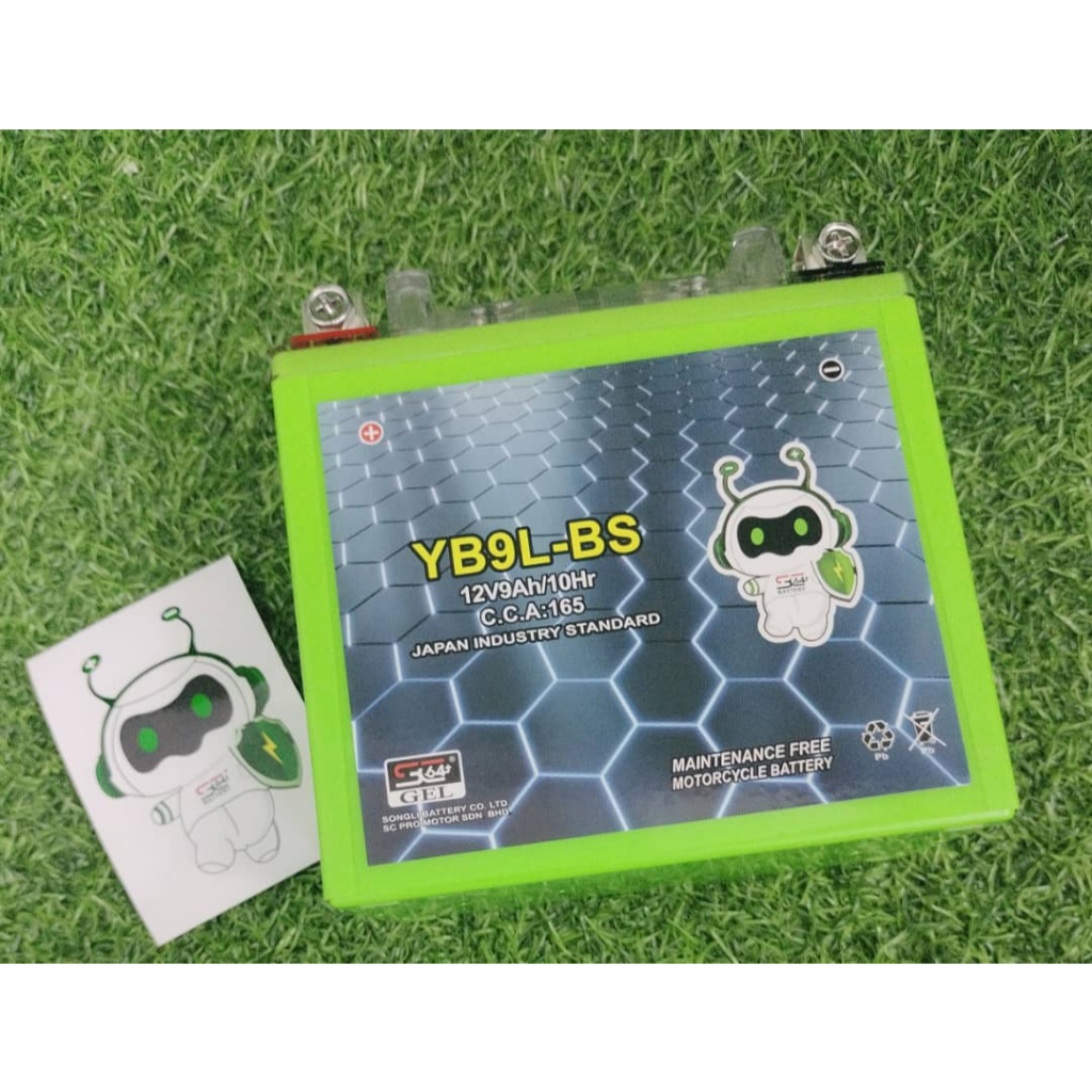 BATTERY GEL SIZE YB9L - BS SC64 100% BATERI KERING