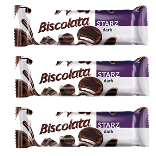 BISCOLATA STARZ dark , Bitter Chocolate Coated Biscuit Milk cream 88g {1PC , 3PCS , 6PCS}ริชช็อกโกแล