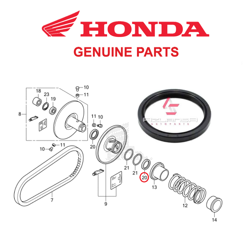 ซีลขับเคลื่อนหน้า 34x41x4 ( 91211-KN7-671 ) ADV 150, ADV 160, PCX, Vario 125, Vario 150 & Vario 160 