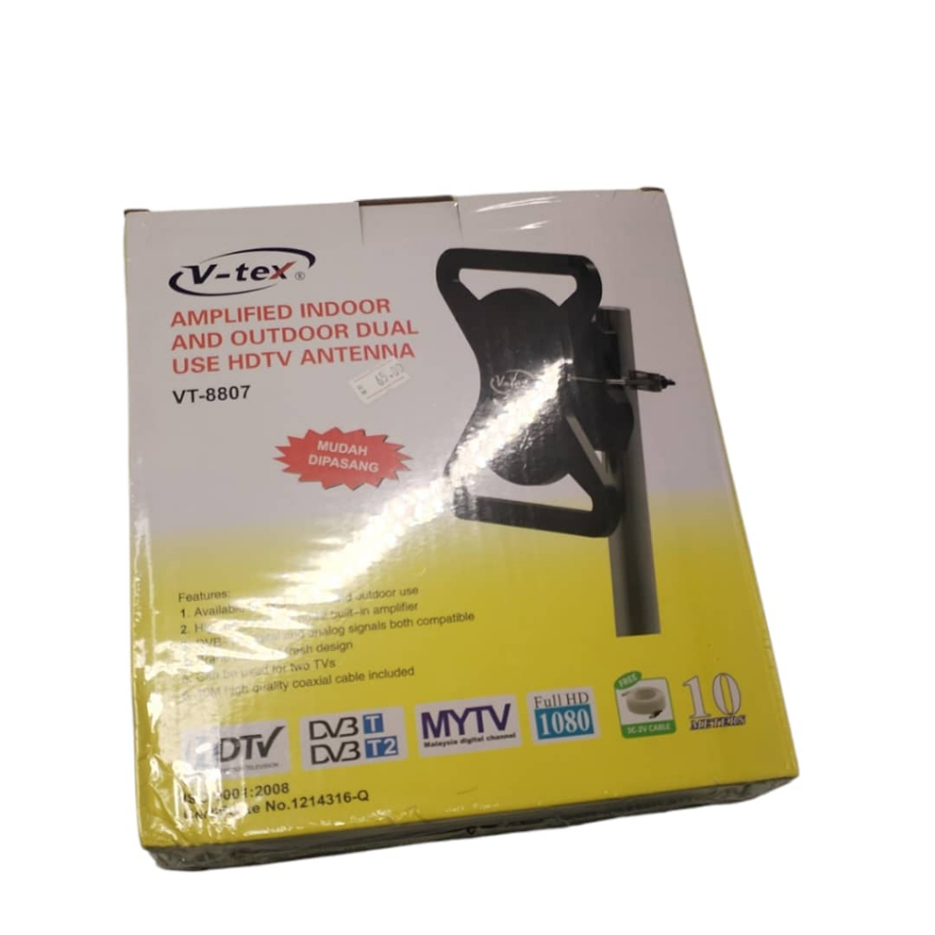 V-TEX AMPLIFIED INDOOR AND OUTDOOR DUAL USE HDTV ANTENNA