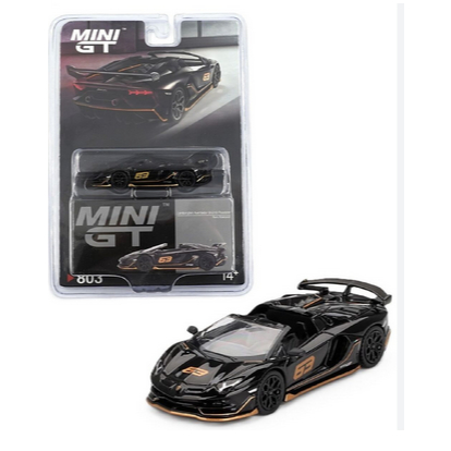 Mini GT Lamborghini Aventador SVJ 63 Roadster Nero Aldebaran 803