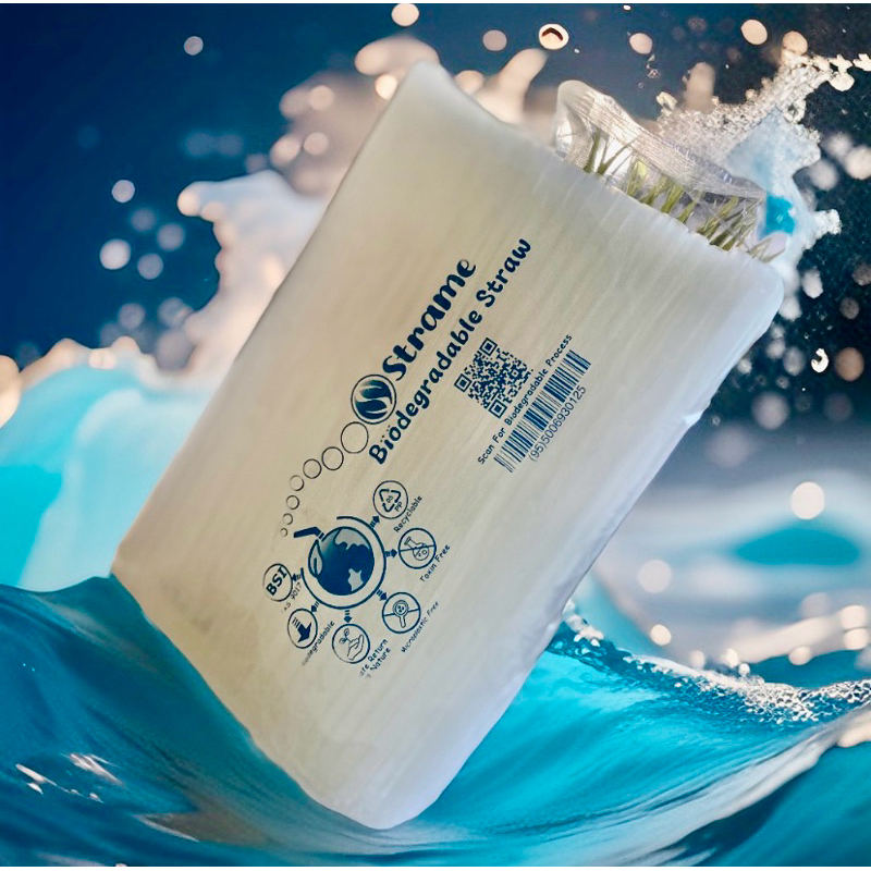 หลอด BIODEGRADABLE by STRAME (ซื้อ 28pkts ขึ้นไป FREE 2pkts ถูกต้องถึงปลาย JUNE)