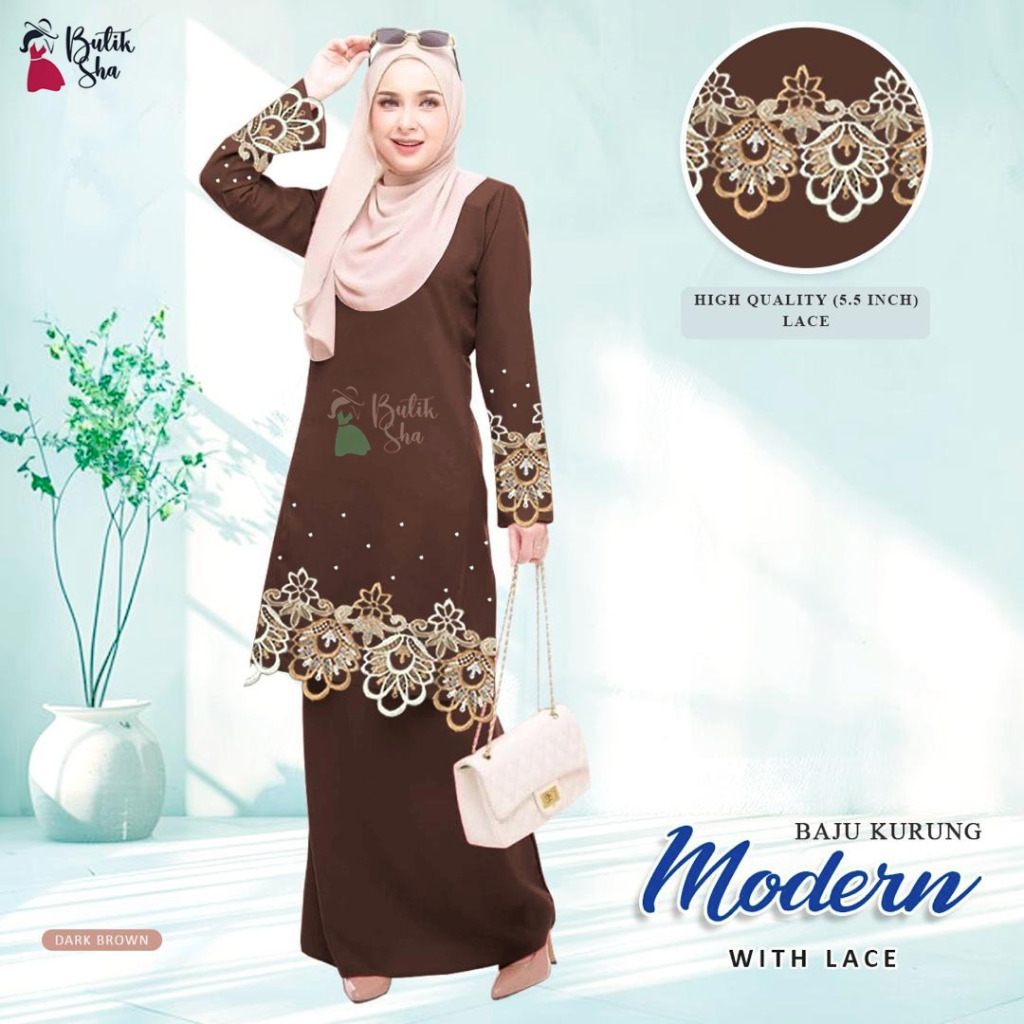 BAJU KURUNG AFIYAH ลูกไม้พร้อมผ้าพันคอร้อน BAJU 2025 RAYA
