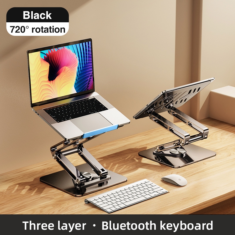 RTAKO 720 ขาตั้งแล็ปท็อปสํานักงานแบบพกพาแนวตั้งเดสก์ท็อปความสูงปรับฐานอลูมิเนียม RS-CP84S