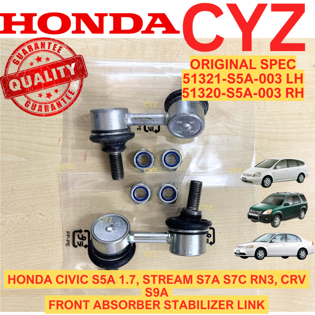 (1 PAIR) โช๊คหน้า Link / Stabilizer Link HONDA CIVIC S5A 1.7, STREAM S7A S7C RN3, CRV S9A