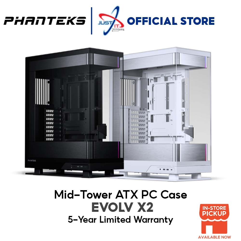 Phanteks EVOLV X2 TG MID TOWER ATX PC CASE / CASING - สีดํา / สีขาว