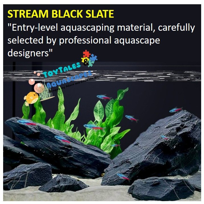 หินชนวนสีดําระดับพรีเมียมสําหรับ Aquascape ซี流金石 Aquascape Nature Black Stone
