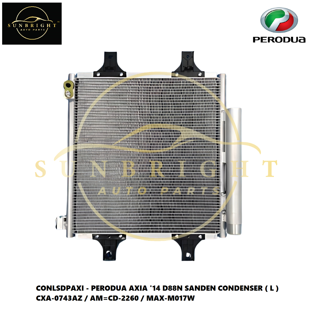 PERODUA AXIA 14 D88N SANDEN CONDENSER ( L ) CXA-0743AZ / AM=CD-2260 / MAX-M017W