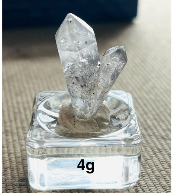 Herkmer Diamond Quartz Twin ธรรมชาติ Soulmate 4g/5g/8g