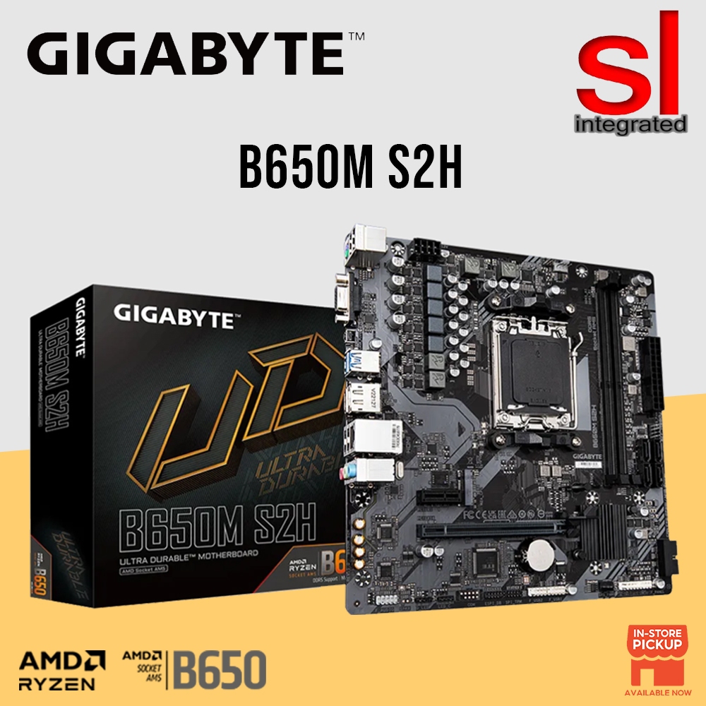 เมนบอร์ด GIGABYTE B650M S2H DDR5 AM5 M-ATX