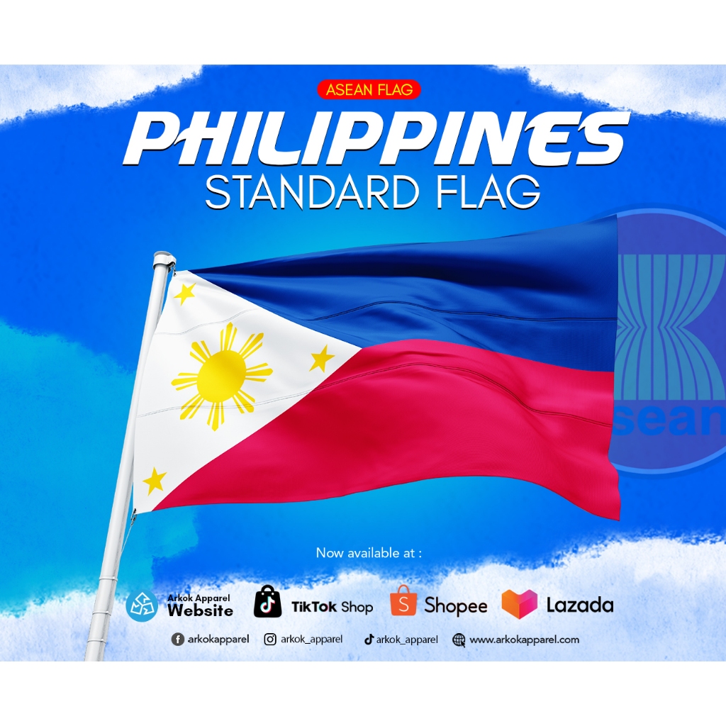 [คุณภาพสูง] Bendera Phillipines Asean Flag