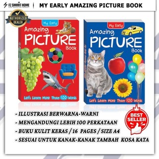 [FzSmartBook] My Early Amazing Picture Book for Baby 1 Year Kids Kamus Bergambar Buku Kulit Keras