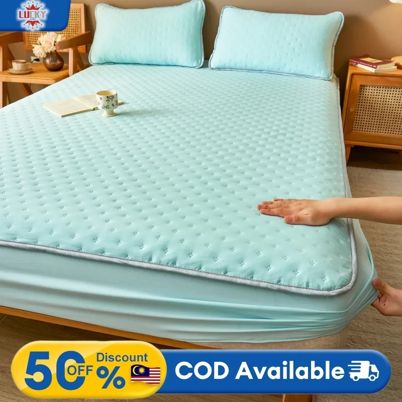 Cadar Queen /Single /King Size ติดตั้งผ้าปูที่นอนป้องกันที่นอนป้องกัน Hilton Cadar
