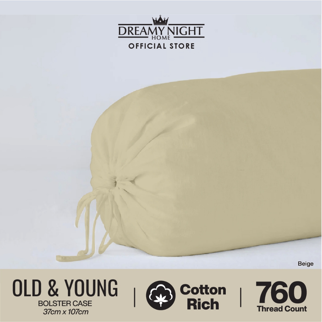 Dreamynight Home 760 TC Old & Young ปลอกหมอนข้างสีธรรมดา ชุดผ้าฝ้าย