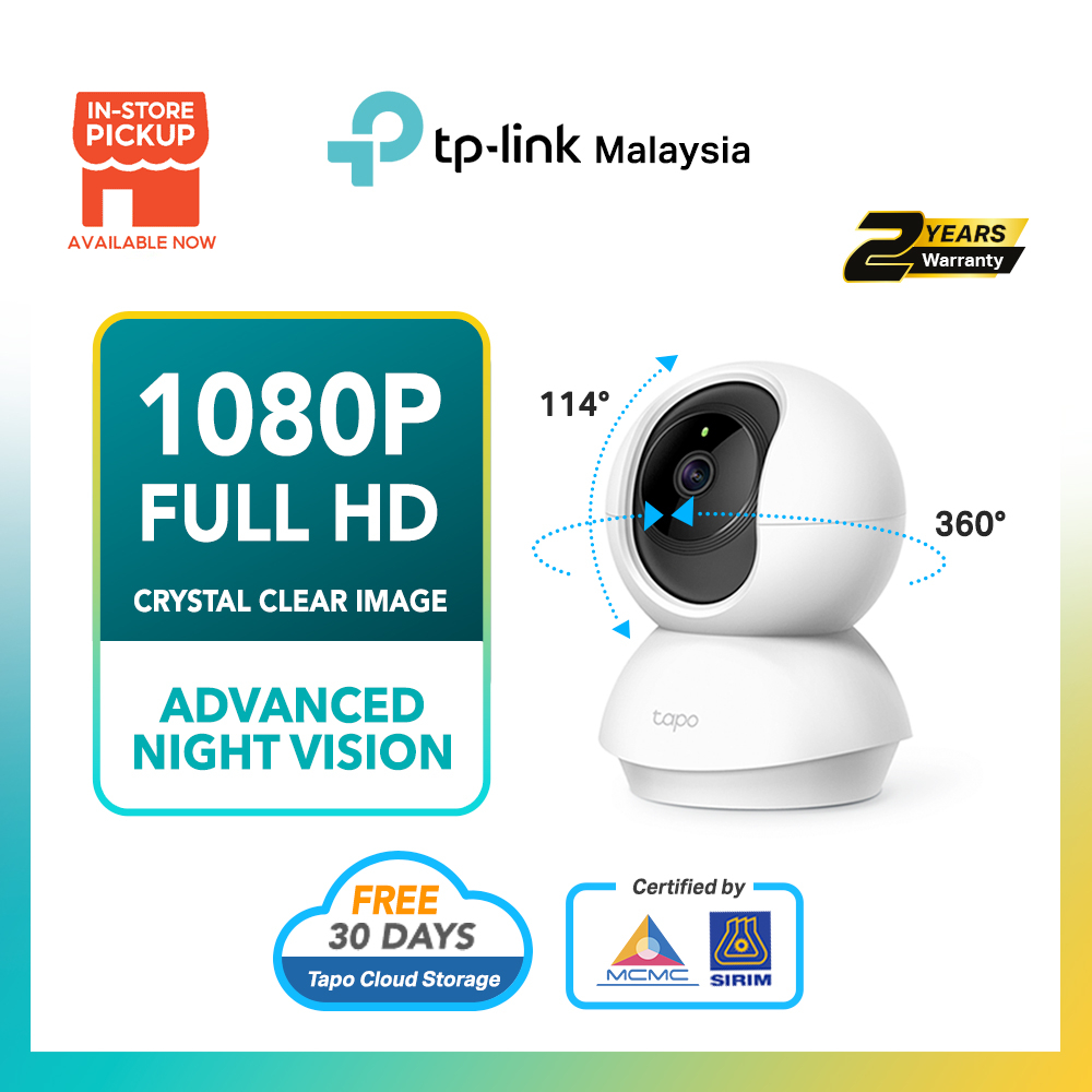 SIRIM TP-Link Tapo TC70 1080P Indoor Pan/Tilt WiFi CCTV Two Way Audio 360 องศา Night Vision