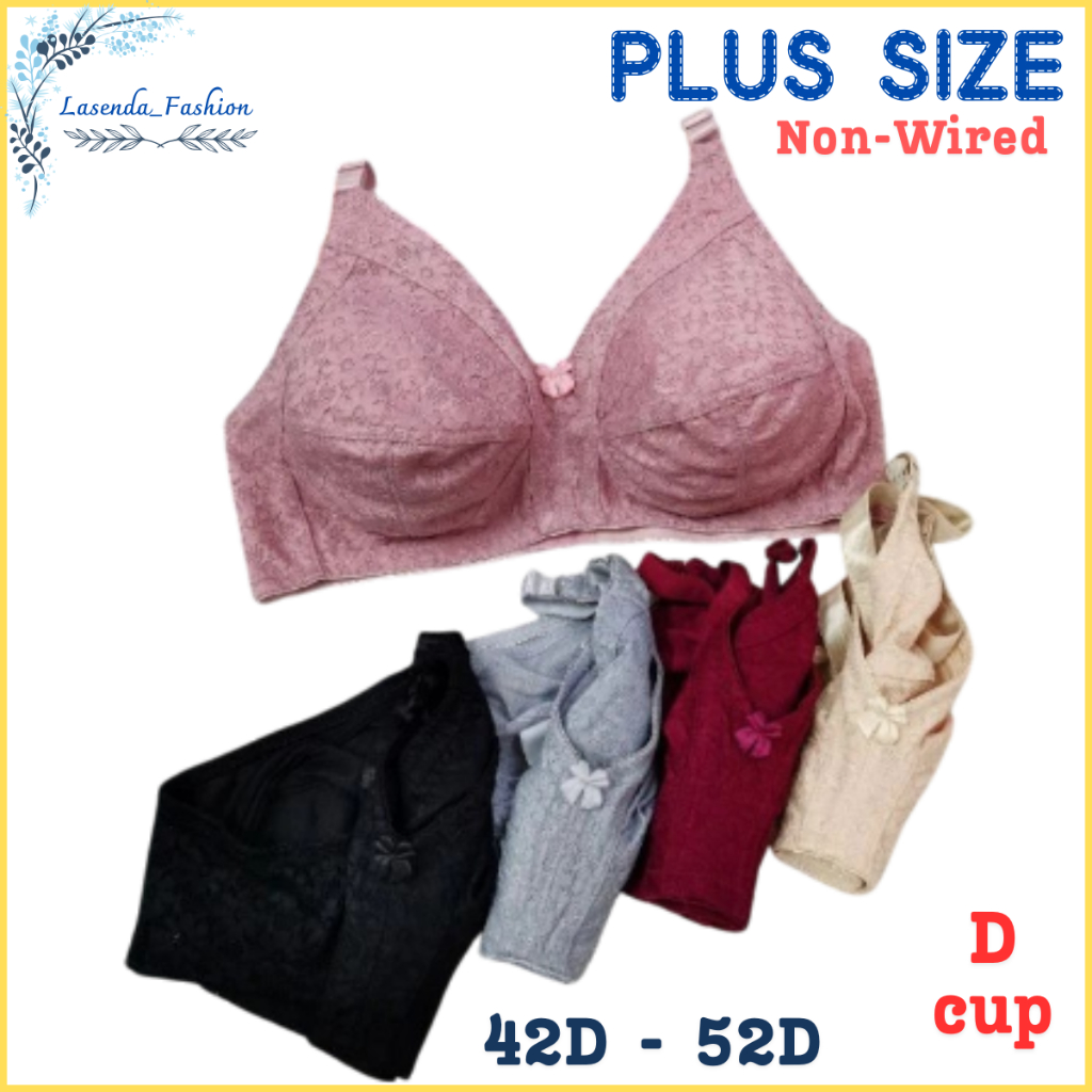 UP TO 52D 964 Womens Non-Wired Big size Bra 42D/95D-44D/100D - 46D/105D-48D/110D-50D/115D-52D-120D