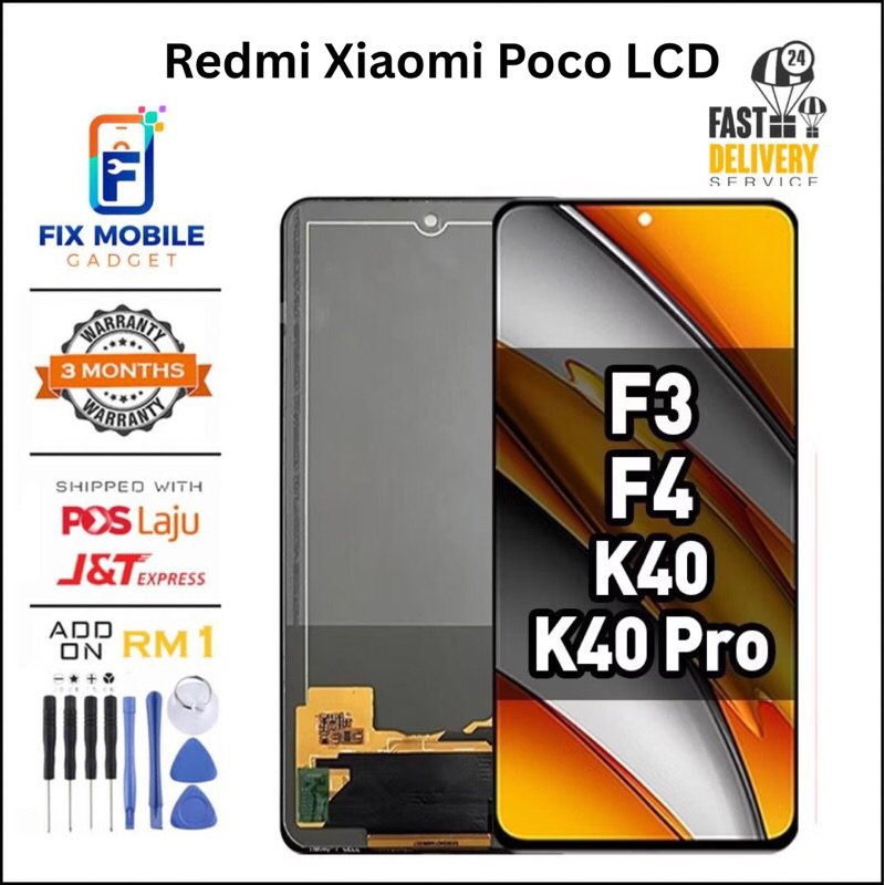 LCD สําหรับ Xiaomi Poco F3 / F4 / Redmi K40 Pro / Mi 11x Black Shark 4 Pro TFT OLED คุณภาพสูงหน้าจอส