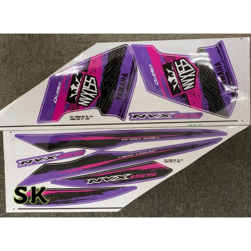 YAMAHA NVX155 NVX 155 V1 AEROX EDITION CUSTOM DESIGN 2024 (36) STRIPE BODY STICKER !!!