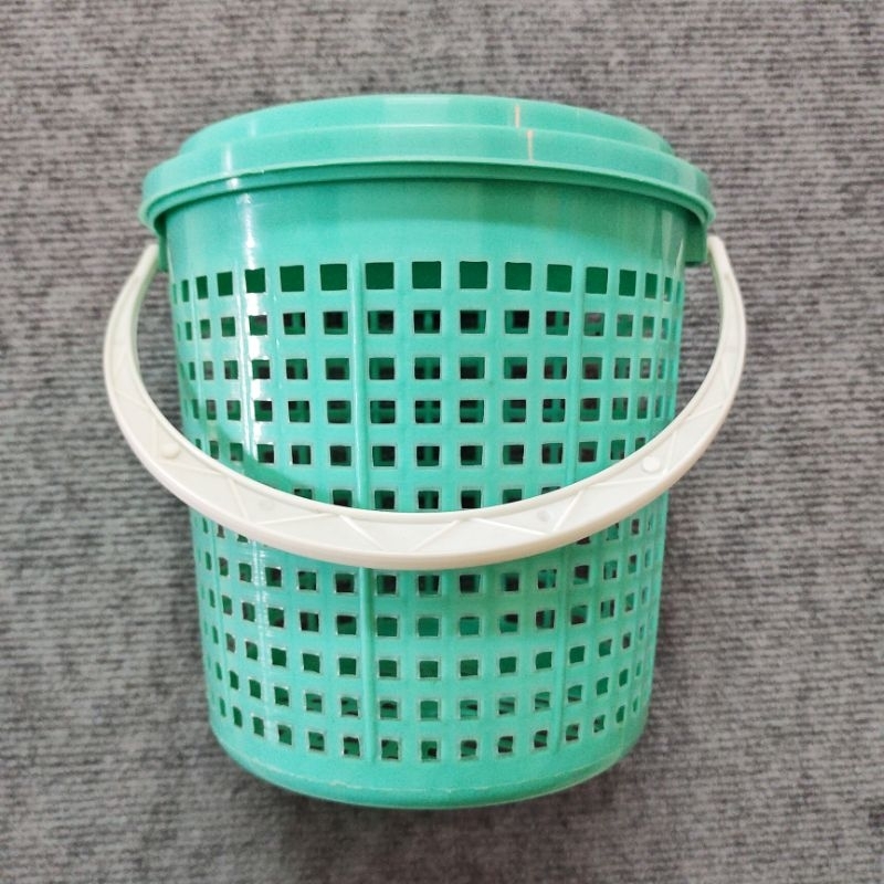 พลาสติกไข่กระเทียมหัวหอมเครื่องเทศตะกร้าพร้อมฝาปิดและที่จับ bekas telur bekas bawang dustbin busket 